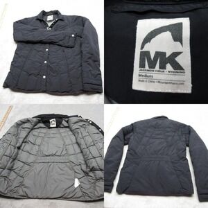 Mountain Khakis Down Jacket Women Medium Black Pockets Snap Front Puffer Quilted
